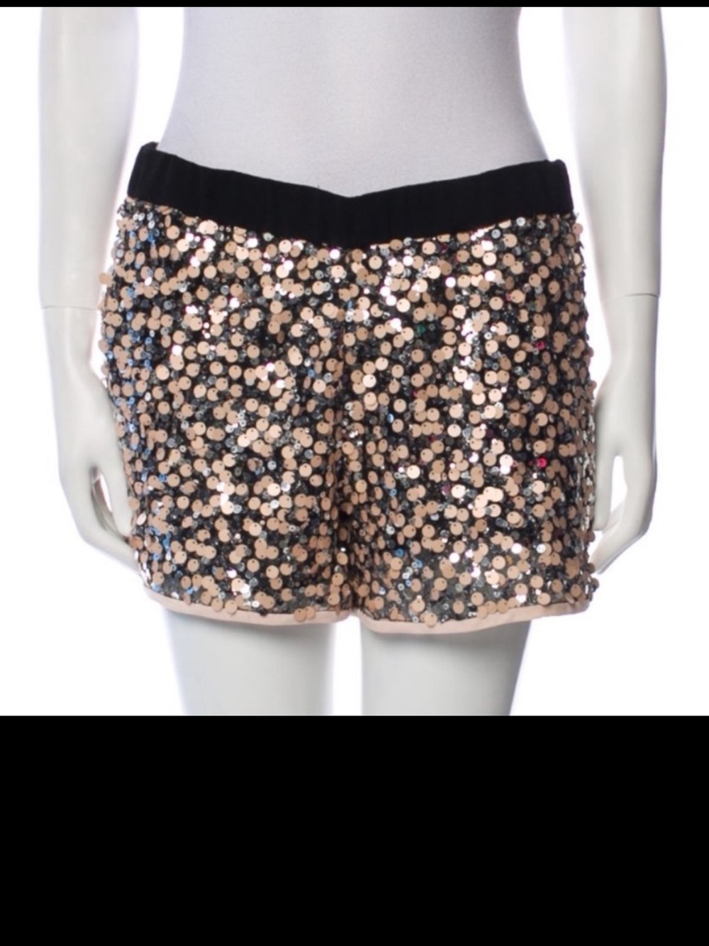 Diane Von Furstenberg Rose Gold Sequin High Waist Shorts